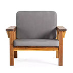Chaise d'extérieur pour enfants : Chaise en bois d'acacia pour enfants avec coussins, hauteur d'assise de 25,4 cm, pour jardin, patio, porche, aires d'apprentissage et de jeu en extérieur