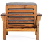 Chaise d'extérieur pour enfants : Chaise en bois d'acacia pour enfants avec coussins, hauteur d'assise de 25,4 cm, pour jardin, patio, porche, aires d'apprentissage et de jeu en extérieur
