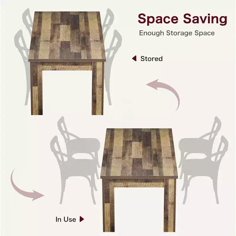Table à manger pour 4-6 personnes, table de salle à manger et de cuisine rectangulaire de 160 cm en bois de style ferme pour 4 personnes pour appartement, maison