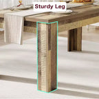 Table à manger pour 4-6 personnes, table de salle à manger et de cuisine rectangulaire de 160 cm en bois de style ferme pour 4 personnes pour appartement, maison