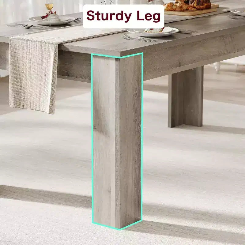 Table à manger pour 4-6 personnes, table de salle à manger et de cuisine rectangulaire de 160 cm en bois de style ferme pour 4 personnes pour appartement, maison
