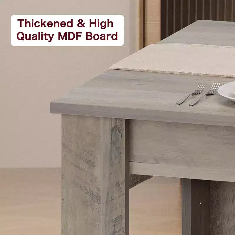 Table à manger pour 4-6 personnes, table de salle à manger et de cuisine rectangulaire de 160 cm en bois de style ferme pour 4 personnes pour appartement, maison