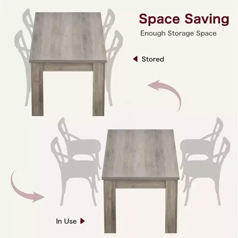Table à manger pour 4-6 personnes, table de salle à manger et de cuisine rectangulaire de 160 cm en bois de style ferme pour 4 personnes pour appartement, maison