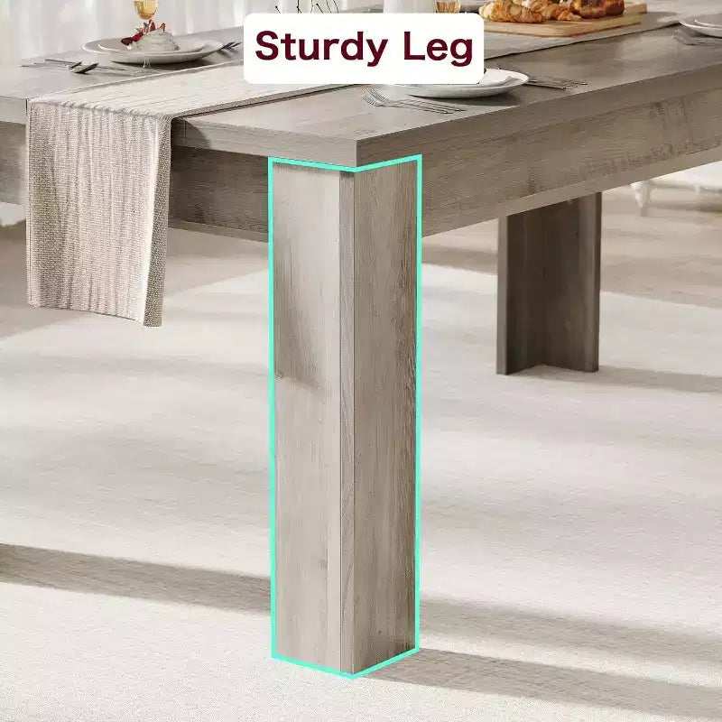 Table à manger pour 4-6 personnes, table de salle à manger et de cuisine rectangulaire de 160 cm en bois de style ferme pour 4 personnes pour appartement, maison
