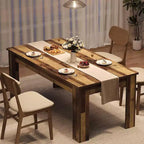 Table à manger pour 4-6 personnes, table de salle à manger et de cuisine rectangulaire de 160 cm en bois de style ferme pour 4 personnes pour appartement, maison