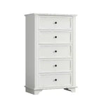 Commode à 5 tiroirs en MDF blanc de 73 cm de large
