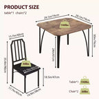 Ensemble table à manger carrée avec chaises rembourrées Table de cuisine pour la maison, l'appartement, les petits espaces