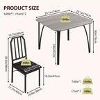 Ensemble table à manger carrée avec chaises rembourrées Table de cuisine pour la maison, l'appartement, les petits espaces