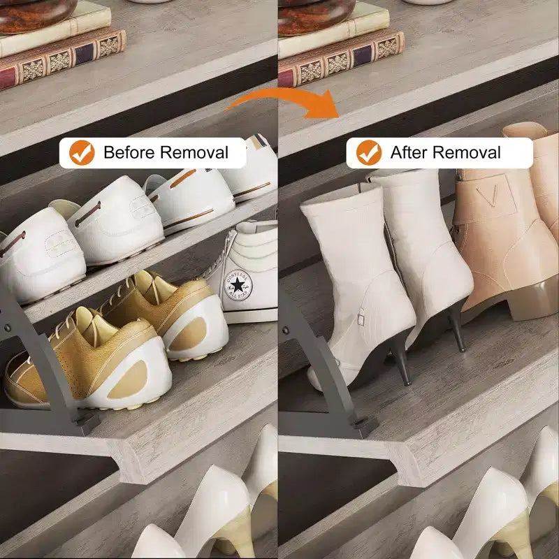 Meuble à chaussures en bois avec 2 tiroirs basculants et étagère réglable pour entrée, couloir, salon