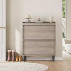 Meuble à chaussures en bois avec 2 tiroirs basculants et étagère réglable pour entrée, couloir, salon