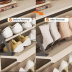 Meuble à chaussures en bois avec 2 tiroirs basculants et étagère réglable pour entrée, couloir, salon