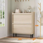 Meuble à chaussures en bois avec 2 tiroirs basculants et étagère réglable pour entrée, couloir, salon