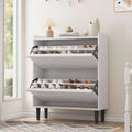 Wooden Shoe Cabinet with 2 Flip Drawers with Adjustable Shelf for Entryway, Hallway, Living Room