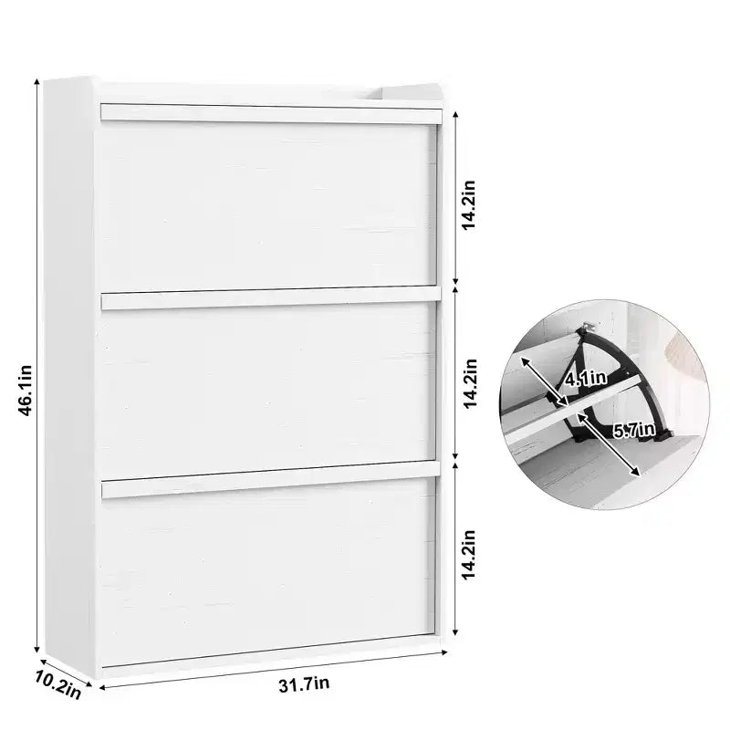 Meuble à chaussures en bois avec 2 tiroirs basculants et étagère réglable pour entrée, couloir, salon