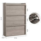 Meuble à chaussures en bois avec 2 tiroirs basculants et étagère réglable pour entrée, couloir, salon