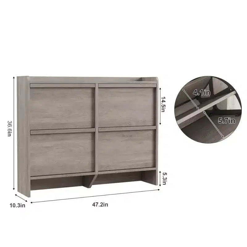 Meuble à chaussures en bois avec 2 tiroirs basculants et étagère réglable pour entrée, couloir, salon