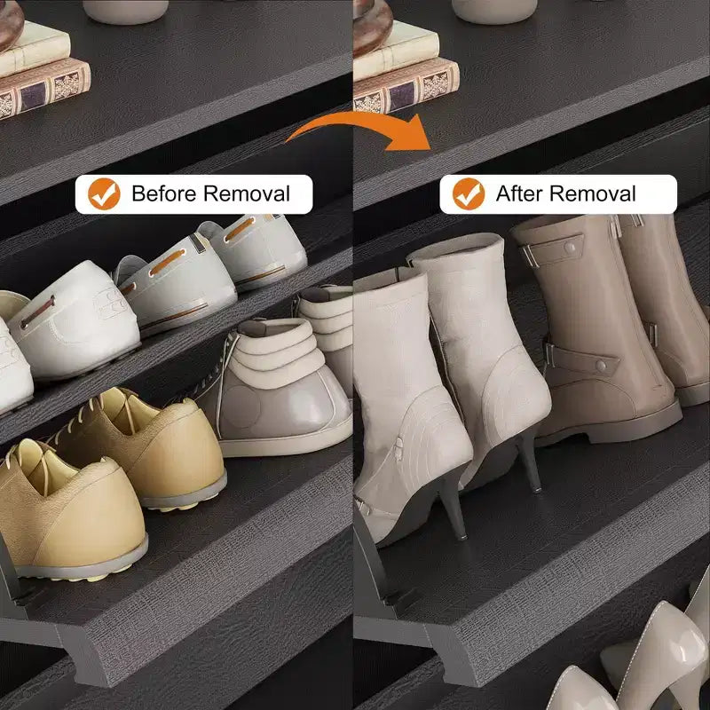 Meuble à chaussures en bois avec 2 tiroirs basculants et étagère réglable pour entrée, couloir, salon