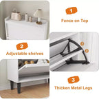Meuble à chaussures en bois avec 2 tiroirs basculants et étagère réglable pour entrée, couloir, salon