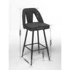 Tabourets de bar en velours avec dossier et repose-pieds, chaises de cuisine rembourrées, tabourets de comptoir à large coussin pour café-bar, 28 noirs