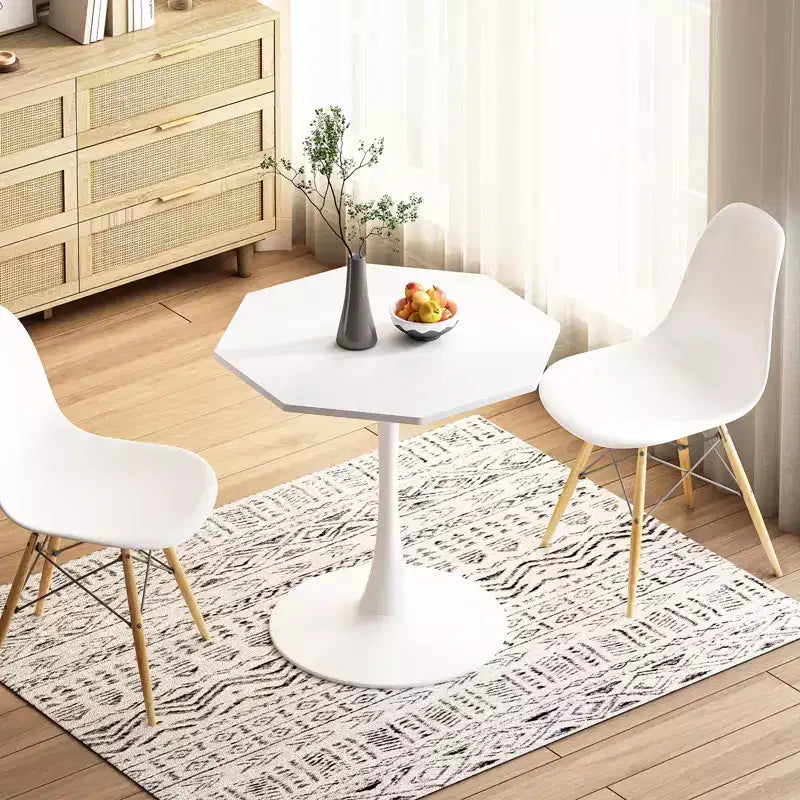31.50 Table Basse Octogonale Moderne, Table à Manger Tulipe Style Mid-Century, Tables Basses en Marbre pour Salle de Réception, Facile à Nettoyer