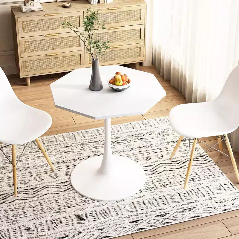 31.50 Table Basse Octogonale Moderne, Table à Manger Tulipe Style Mid-Century, Tables Basses en Marbre pour Salle de Réception, Facile à Nettoyer