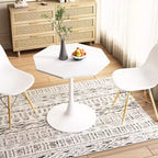 31.50 Table Basse Octogonale Moderne, Table à Manger Tulipe Style Mid-Century, Tables Basses en Marbre pour Salle de Réception, Facile à Nettoyer