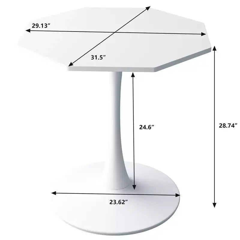 31.50 Table Basse Octogonale Moderne, Table à Manger Tulipe Style Mid-Century, Tables Basses en Marbre pour Salle de Réception, Facile à Nettoyer