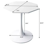 31.50 Table Basse Octogonale Moderne, Table à Manger Tulipe Style Mid-Century, Tables Basses en Marbre pour Salle de Réception, Facile à Nettoyer