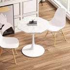 31.50 Table Basse Octogonale Moderne, Table à Manger Tulipe Style Mid-Century, Tables Basses en Marbre pour Salle de Réception, Facile à Nettoyer