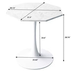 31.50 Table Basse Octogonale Moderne, Table à Manger Tulipe Style Mid-Century, Tables Basses en Marbre pour Salle de Réception, Facile à Nettoyer