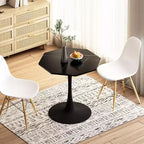 31.50 Table Basse Octogonale Moderne, Table à Manger Tulipe Style Mid-Century, Tables Basses en Marbre pour Salle de Réception, Facile à Nettoyer