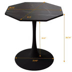 31.50 Table Basse Octogonale Moderne, Table à Manger Tulipe Style Mid-Century, Tables Basses en Marbre pour Salle de Réception, Facile à Nettoyer