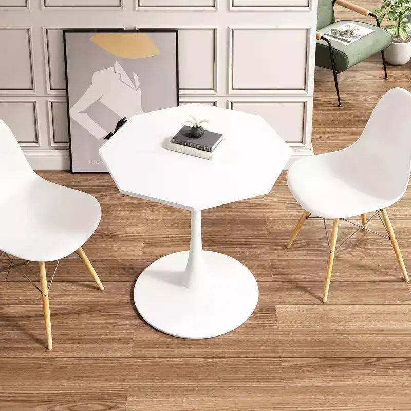 31.50 Table Basse Octogonale Moderne, Table à Manger Tulipe Style Mid-Century, Tables Basses en Marbre pour Salle de Réception, Facile à Nettoyer