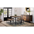 Table à manger extensible avec 2 chaises et 2 bancs, Table de salle à manger de cuisine pour 4 à 6 personnes, Table de petit-déjeuner peu encombrante