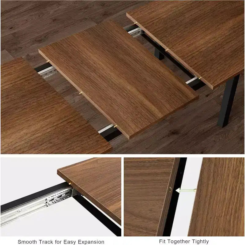 Table à manger extensible avec 2 chaises et 2 bancs, Table de salle à manger de cuisine pour 4 à 6 personnes, Table de petit-déjeuner peu encombrante