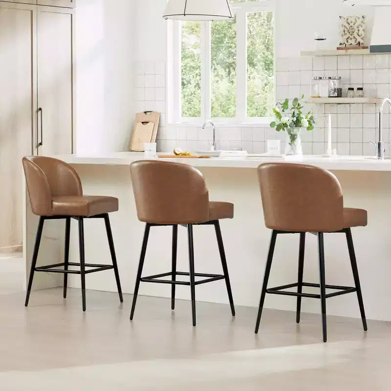 Tabouret de bar pivotant de 30 po de hauteur avec pieds en métal