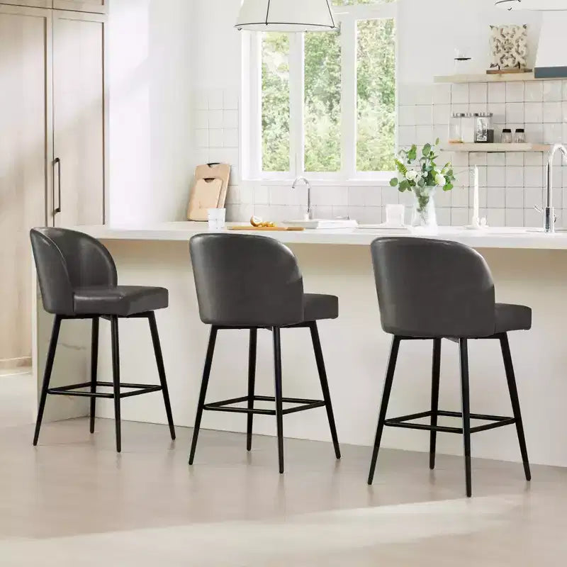 Tabouret de bar pivotant de 30 po de hauteur avec pieds en métal