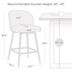 Tabouret de bar pivotant de 30 po de hauteur avec pieds en métal