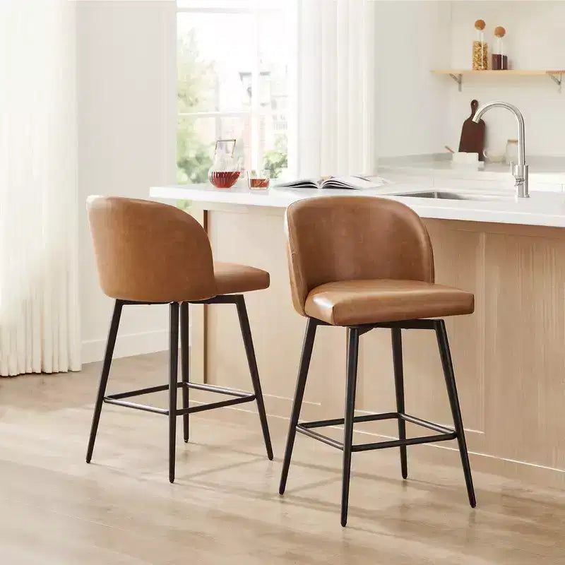 Tabouret de bar pivotant de 30 po de hauteur avec pieds en métal