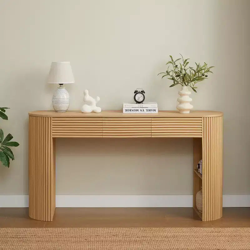 Console Sorin Rétro Courbée à 3 Tiroirs