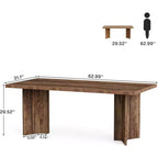Grande table de direction rectangulaire en bois vintage, longue table de salle à manger moderne pour salle à manger, coin petit-déjeuner