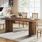 Grande table de direction rectangulaire en bois vintage, longue table de salle à manger moderne pour salle à manger, coin petit-déjeuner