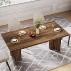 Grande table de direction rectangulaire en bois vintage, longue table de salle à manger moderne pour salle à manger, coin petit-déjeuner