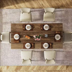 Grande table de direction rectangulaire en bois vintage, longue table de salle à manger moderne pour salle à manger, coin petit-déjeuner