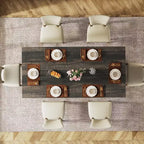 Grande table de direction rectangulaire en bois vintage, longue table de salle à manger moderne pour salle à manger, coin petit-déjeuner