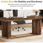 Grande table de direction rectangulaire en bois vintage, longue table de salle à manger moderne pour salle à manger, coin petit-déjeuner