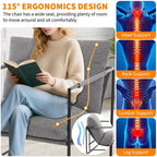 Fauteuil d'appoint pour salon, fauteuil moderne à structure métallique, chaises rembourrées avec coussin en mousse déchiquetée