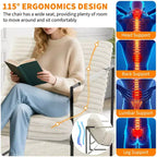 Fauteuil d'appoint pour salon, fauteuil moderne à structure métallique, chaises rembourrées avec coussin en mousse déchiquetée