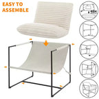 Fauteuil d'appoint pour salon, fauteuil moderne à structure métallique, chaises rembourrées avec coussin en mousse déchiquetée