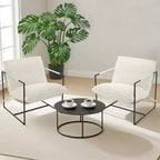 Fauteuil d'appoint pour salon, fauteuil moderne à structure métallique, chaises rembourrées avec coussin en mousse déchiquetée